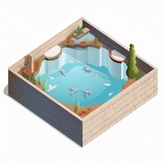 Wall Mural - Cartoon baptismal pool with size and design Generative AI