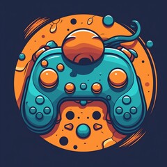 Wall Mural - Cartoon game controller for a gaming brand Generative AI