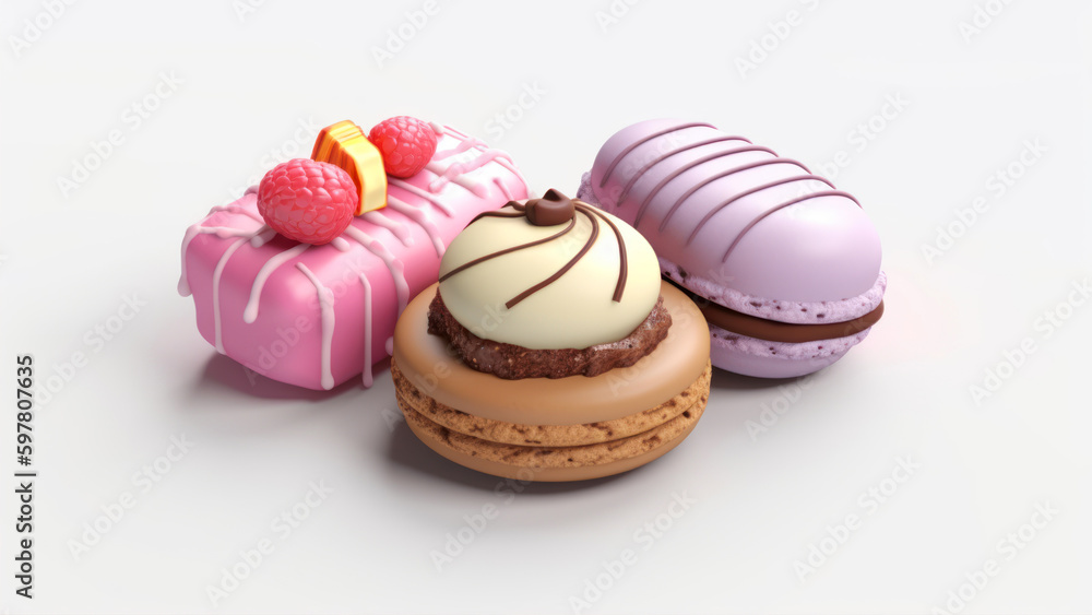 Sweet food 3d realistic render vector icon 3d icon clay render, 3d ...