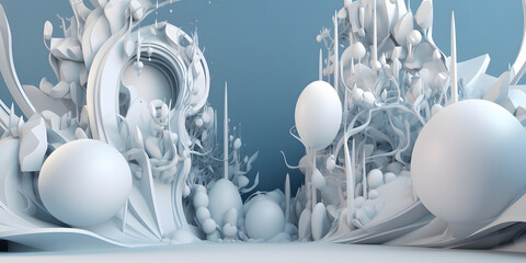 abstract 3d background, white blue