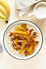 Wall Mural - Caramelized banana oatmeal bowl