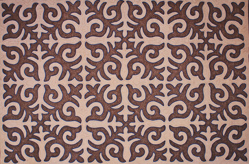 Wall Mural - wool carpet with Kazakh pattern