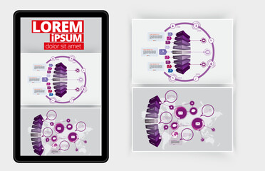 Canvas Print - Business concept for internet brochure cover, banners, social media banners or presentation, vector illustration