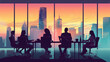 © NRdS - silhouettes of business people at office