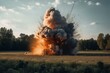 An actual explosion occurred in a field. Generative AI
