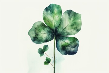 Watercolor St. Patrick's Day clover illustration. Transparent, decorative card for advertising, posters, or invitations. Generative AI