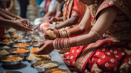 Hindu Indian wedding ceremony, generative ai