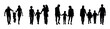 © Andreas - Family and kids holding hands while walking together silhouette set collection.