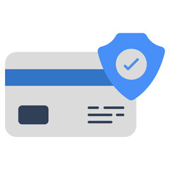 Canvas Print - A flat design icon of secure card payment 