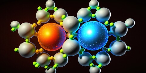 Wall Mural - the water molecule's polar covalent bond generative ai