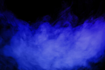 Wall Mural - Abstract blue smoke mist fog on a black background. Texture background for graphic and web design.