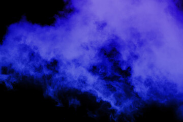 Wall Mural - Abstract blue smoke mist fog on a black background. Texture background for graphic and web design.