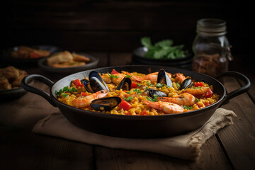 A Taste of Spain: Colorful and Delicious Paella Recipe, ai generated