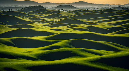  Majestic Landscape: Rolling Hills and Sunset Glow