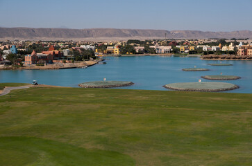 Wall Mural - Beautiful landscape shots of El Gouna from the top of El Gouna Tower, Red Sea, Egypt, Africa