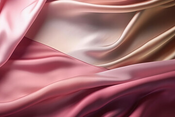 Satin texture pink gradient fabric background, silk backdrop. Generative AI