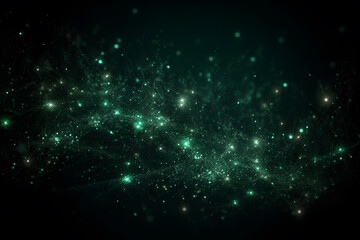 Wall Mural - Green emerald background with shining elements. Neural network AI generated art