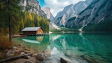 Fototapeta Do pokoju - beautiful lake in the national park berchtesgaden. Generative AI