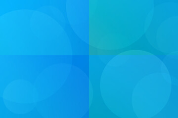 Wall Mural - Abstract Geometric Blue Background Circle Bubble Gradient Square Rectangle Separated Four Sections Divide Department Presentation Backdrop Tile Design Copy Space for Text Vector Illustration