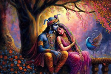 Divine Love Story Of Hindu Gods Radha And Krishna Through A Contemporary Art