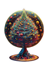 Wall Mural - Generative AI render of an isolated abstract Christma tree