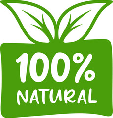 Wall Mural - 100 percent natural label sticker badge stamp, 100% natural label vector, isolated vector quality stamp for healthy food products