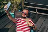 Fototapeta Mapy - fashion beard man portrait, tattoo hand, Handsome man beard using smartphone in hand, happy face, street photo, hipster style portrait, isolated, make video, instagram. facebook, villa, subbed,juice