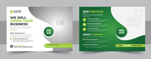 Wall Mural - creative postcard design. amazing and modern postcard design, corporate eddm postcard design templat