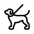 Dog with a leash outline icon