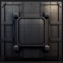 Sci-fi Heavy Door. Generative AI