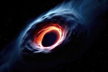 Wall Mural - The Birth of a Colossal Jet: Exploring the Source of a Plasma Blast from the Edge of a Supermassive Black Hole. Generative Ai