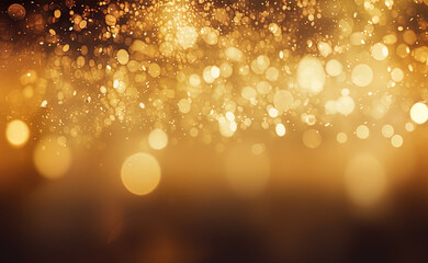 Sticker - Gold glitters background. shimmering blur spot lights Bokeh Shiny gold light background texture