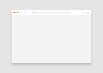 Web browser window mockup. User interface template light design modern. Vector stock illustration.