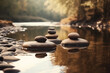 A peaceful and serene image representing the concept of mindfulness and slow living, promoting relaxation, balance, and self-awareness. Ai generated.