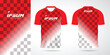 © karya411 - red white jersey sport uniform shirt design template
