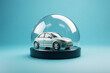 © ink drop - A car protected under a glass dome bubble. Car insurance concept. Generative ai Generative AI