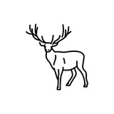 Fototapeta Sypialnia - Deer black line icon. Farm animals.