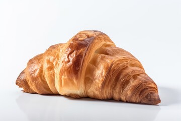 Wall Mural - Fresh delicious croissant on a white background