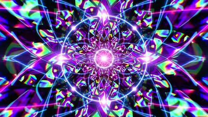 Canvas Print - VJ Loop Background of Psychedelic Geometric Shapes