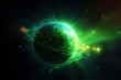 Vibrant Green Comet Lights Up the Universe: A Celestial Show of Generative Astronomy. Generative AI
