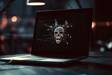 Cyber security, System hacked alert after cyber attack on computer network. compromised information concept. internet virus
