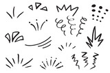 Fototapeta Dziecięca - Line doodle sparkle, sun shine and sunburst rays, vector bursts and hand drawn starburst. Doodle line explosion circles and spark elements of sunshine light, fireworks or cartoon confetti splatter