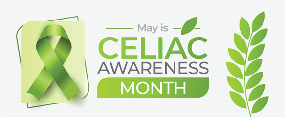 Celiac Disease Awareness Month. Observed in May. Vector banner.