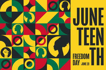 Wall Mural - Juneteenth. Freedom Day. June 19. Holiday concept. Template for background, banner, card, poster with text inscription. Vector EPS10 illustration.