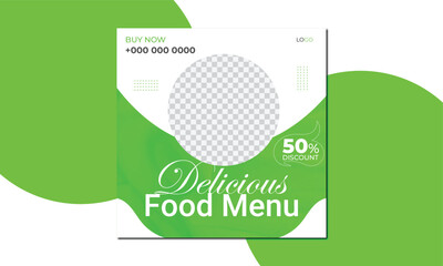 Wall Mural - simple and creative modern food social media post design template corporate layout