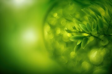 Wall Mural - ambient green haze, taken from nature. blurry, abstract, green backdrop. generative ai generative ai