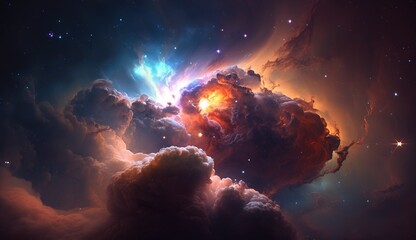 Wall Mural - of a nebula-filled cosmic backdrop Generative AI Generative AI