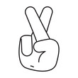 © RRGraph - Cross Fingers Hand Gesture Outline 2D Illustrations
