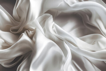 Nahtlos wiederholendes Muster - Weißes Seiden Tuch, Stoff, Textilie mit Wellen - Fotografie Stil