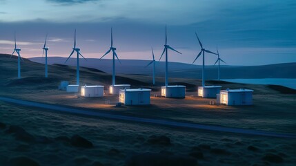 a futuristic wind energy facility ai generated